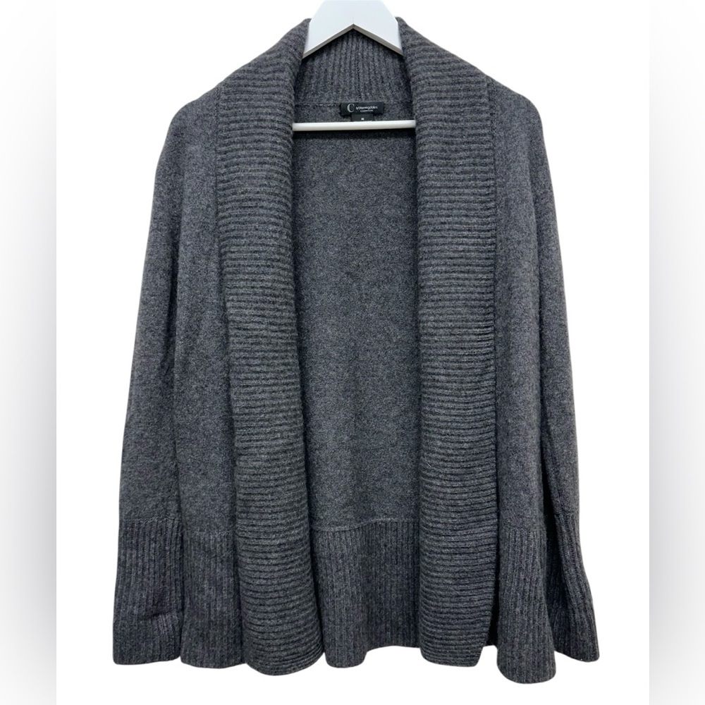 Bloomingdale's Charcoal Gray Cashmere Cardigan Sweater Women 2-Ply Size XS Soft